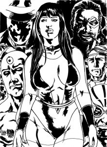 Watchmen, Pencils by J David Lee. Inking by Kendra