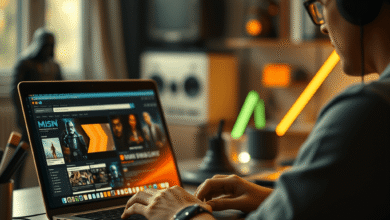 Make with laptop and websites on geek culture or articles