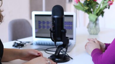 black condenser microphone